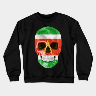 Suriname Flag Skull - Gift for Surinamese With Roots From Suriname Crewneck Sweatshirt